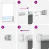 A series of diagrams illustrating the installation steps for a roller blind. Náhled obrázku produktu