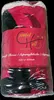 A rolled-up blanket in its packaging, with a red label. Produktbild-Vorschau