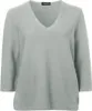 A light green v-neck sweater is shown from the front. Náhled obrázku produktu