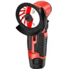 A red and black mini angle grinder with a cutting disc is shown against a white background. Produktbild-Vorschau
