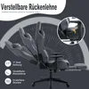 Gaming-Stuhl grau Samt ergonomisch, Massage-Lendenstütze, Produktbild-Vorschau 5