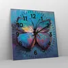 Wanduhr - Quadrat - Glasuhr - Handschriftlich Schmetterling Produktbild-Vorschau 4