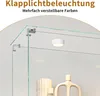 A close-up view of a glass display cabinet with integrated LED lighting, showcasing decorative items within. Náhled obrázku produktu