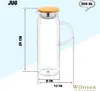 Glaskrug mit Bambusdeckel WILMAX hoch 1,5L für Getränke, Produktbild-Vorschau 4