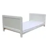 A white junior bed with a mattress on a white background. Produktbild-Vorschau