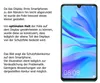 A smartphone with a screen protector applied, next to descriptive text. Produktbild-Vorschau