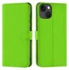 A bright green flip case for a smartphone, shown from two angles. Podgląd zdjęcia produktu