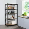 A metal shelving unit filled with kitchen items and food containers, placed in a kitchen setting next to a countertop and sink. Produktbild-Vorschau