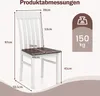 COSTWAY sada 2 jídelních židlí, dřevěné kuchyňské židle s Náhled obrázku produktu 3