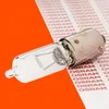 A close-up shot of a light bulb with a silver base, placed on a white surface with an orange background. Produktbild-Vorschau
