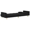 Möbel Schlafsofa 2-Sitzer mit 2 Kissen Schwarz Stoff - Produktbild-Vorschau 6