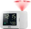 A white Braun projection alarm clock with a red projection of the time on the ceiling. Produktbild-Vorschau