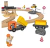 LUPILU Holz Eisenbahnset Baustelle Kinder Spiel59 tlg. Produktbild-Vorschau 3