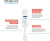 A marketing image for the Oraquick HIV Selbsttest, showing the test kit and highlighting its features with text overlays. Produktbild-Vorschau