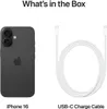 Image shows the contents of an iPhone 16 box: the phone and a USB-C charging cable. Produktbild-Vorschau