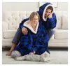 Verk 24558 Oversized tv-hoodie met ruitjesmotief, blauw Productafbeelding-voorbeeld 4
