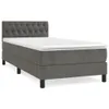 vidaXL Boxspringbett mit Matratze Dunkelgrau 90x200 cm Samt Produktbild-Vorschau 1