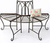 A metal garden bench with a floral cushion. Náhled obrázku produktu