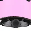 A close-up view of the rear adjustment mechanism of a pink helmet. Produktbild-Vorschau
