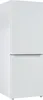 A white refrigerator with a freezer compartment below, shown from a slight angle. Produktbild-Vorschau