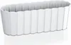 A white rectangular planter with a ribbed texture. Voir les images du produit