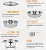 6 Liter Edelstahl Chafing Dish Speisenwärmer Suppentopf Produktbild-Vorschau 6