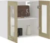 vidaXL Wisząca szklana szafka Lyon dąb sonoma 60x31x60 cm Podgląd zdjęcia produktu 3