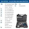 A tool kit laid out with a list of its contents. Produktbild-Vorschau