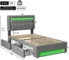 MODFU Čalouněná postel 90×190 s LED osvětlením a USB Náhled obrázku produktu 5