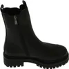 A black Chelsea boot with a zipper on a white background. Produktbild-Vorschau