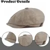 khaki - Klassische Leinen-Baskenmützen für Herren, Produktbild-Vorschau 4