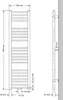 A technical drawing of a radiator with dimensions. Podgląd zdjęcia produktu