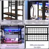 Hochbett 140x200 cm Metallbett mit LED-Beleuchtung Stauraum Produktbild-Vorschau 3