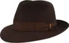 Borsalino edler Fedora Haarfilzhut mit mittelbreiter Krempe in braun