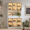 Weißer Vitrinenschrank mit 6 Glastüren & 3 Schubladen Produktbild-Vorschau 1