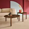 sweeek - 2er-Set runde Tische Holzlook - Nussbaumfarben Produktbild-Vorschau 3