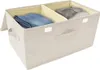 vidaXL Úložné boxy 2 ks látka 50x30x25 cm krémová Náhľad obrázku produktu 6
