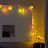 String lights are draped along a wall and around a shelf with decorative items. Produktbild-Vorschau