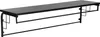 A black wall-mounted shelf with a hanging rod and two small racks on the sides, displayed against a white background. Anteprima dell’immagine prodotto