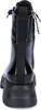 A back view of a black patent leather boot with a thick platform sole. Produktbild-Vorschau