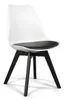 A white and black dining chair with black legs, shown against a white background. Produktbild-Vorschau
