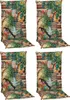 Four chair cushions with a jungle print pattern are arranged in a two-by-two grid on a white background. Produktbild-Vorschau