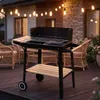 Záhradný Gril Na Uhlí Bbq Na Kolieskach S Krytom, Poličkou Náhľad obrázku produktu 2
