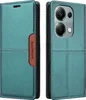 A product shot of a teal flip wallet phone case for a Xiaomi Redmi Note 13 5G. Produktbild-Vorschau