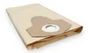 A beige vacuum cleaner bag with a brown cardboard attachment is shown on a white background. Produktbild-Vorschau