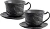 Wilmax Kaffeetassen Set mit Untertassen 180 ml 2er Schwarz Produktbild-Vorschau 1