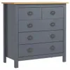 vidaXL Sideboard Hill Grau 79x40x80 cm Massivholz Kiefer Produktbild-Vorschau 5