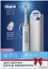 The image shows the packaging of an Oral-B Pro 3 electric toothbrush, highlighting its features and including a bonus travel case. Produktbild-Vorschau