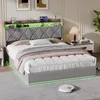 ProximaX Doppelbett 160x200 cm Leinen mit LED, USB-C und Produktbild-Vorschau 4