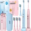 OMEO | Schallzahnbürsten Set - 2 Stück - Blau und Pink - UV Produktbild-Vorschau 1